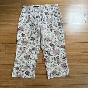 Caractere Floral Jacquard Cropped Capri Pants XS/IT38/US2